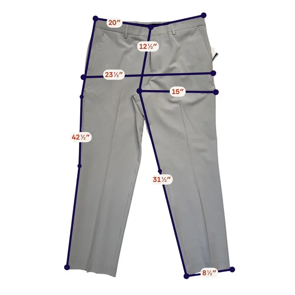 Perry Ellis Portfolio Men's Modern-Fit Stretch Pants Chiseled Stone 38x32 $95